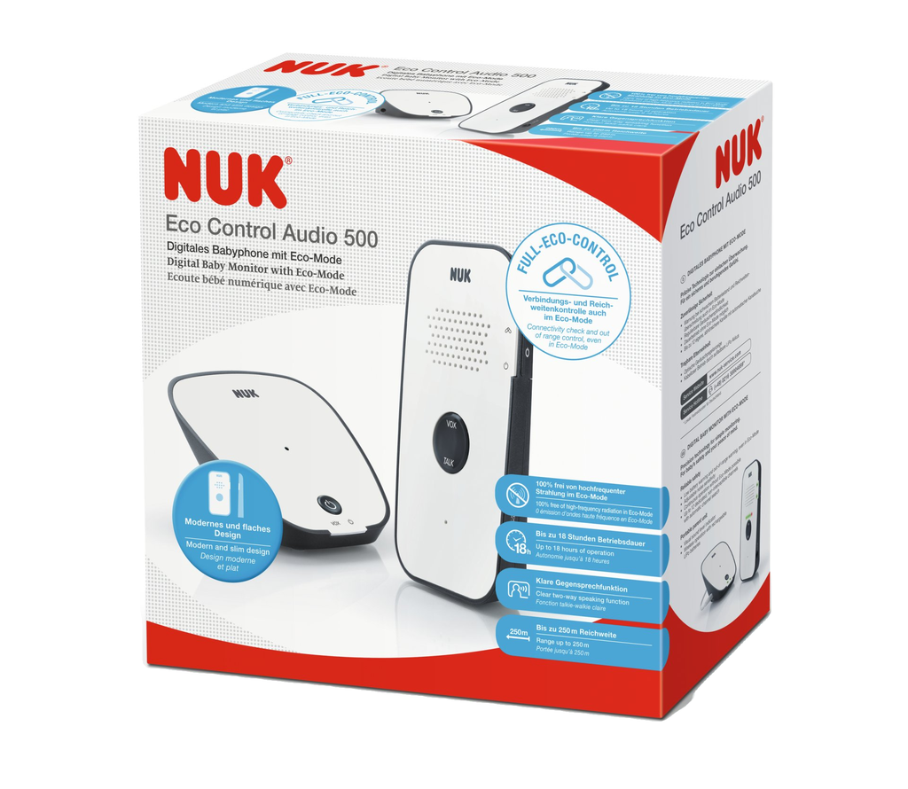 NUK Eco Control Audio 500 Baby Monitors White Plastic - Image 4