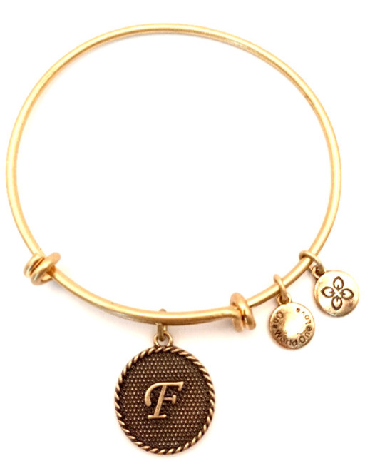Urban Leaves German Design One World One Love Bangle Vintage Gold 6.5cm