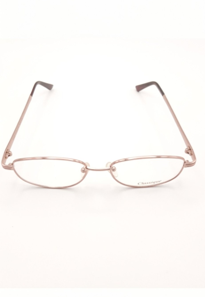 Classique Eyeglasses Frame Rectangle Full-Rim Brown Unisex Metal