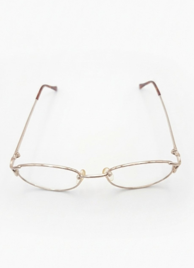 Classique Eyeglasses Frame Rectangle Semi-Rimless Gold Men Metal Plastic