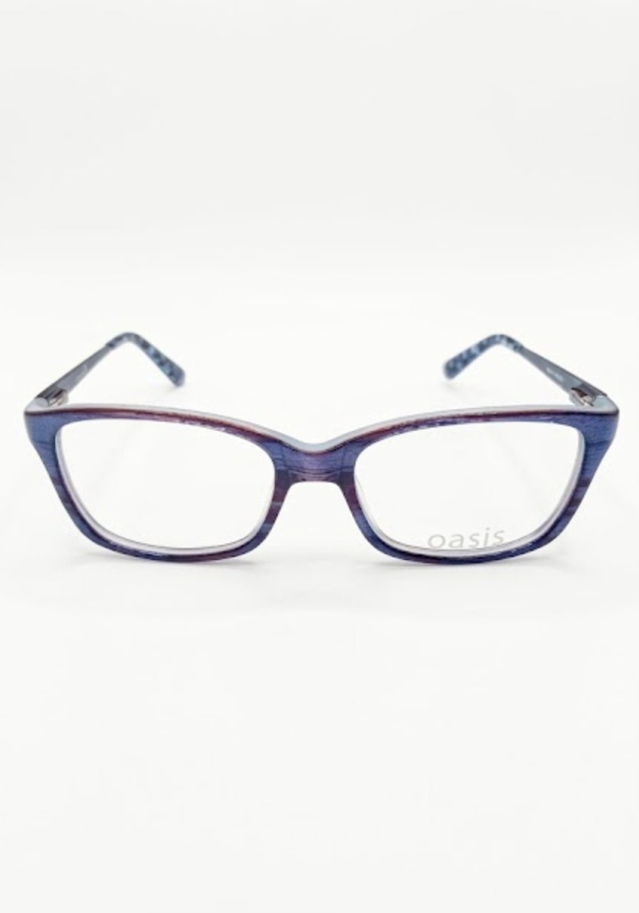 Oasis Eyeglasses Frame Cat-eye Full-Rim Blue Women Acetate